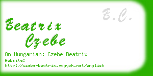 beatrix czebe business card